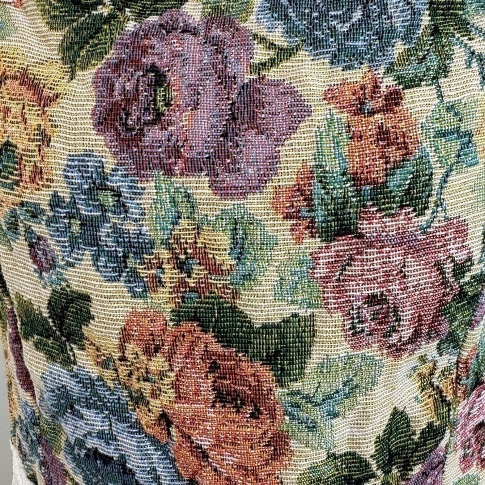 SHEIN Floral Midi Dress L Lace Trim Puff Sleeve Cottagecore Renaissance Milkmaid - Picture 4 of 12